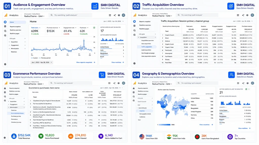 Software Compnay Google Analytics Portfolio - SMH Digital